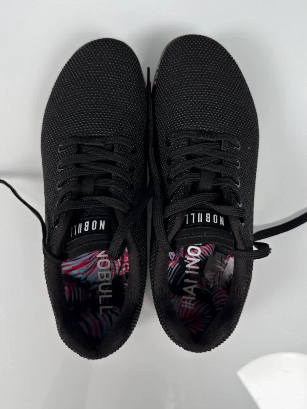 NOBULL Trainer Floral Outsole Sneakers Size M7 W8.5 Black Training Shoes